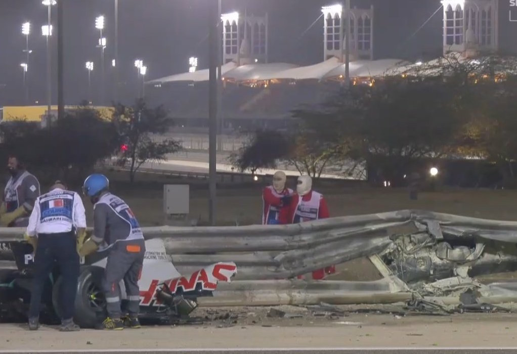 F1: Τρομερή έκρηξη στο Grand Prix του Μπαχρέιν στο μονοθέσιο του Γκροζάν (VIDEO)