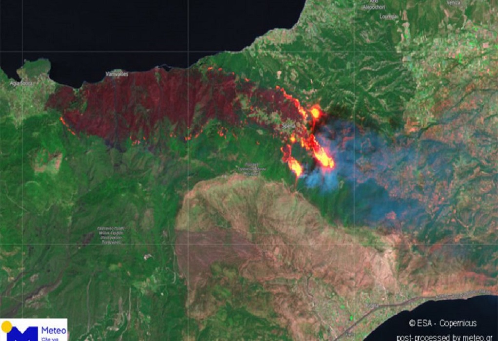 Φωτιά στην Κορινθία: Ευρωπαϊκός δορυφόρος αποτύπωσε την καταστροφή