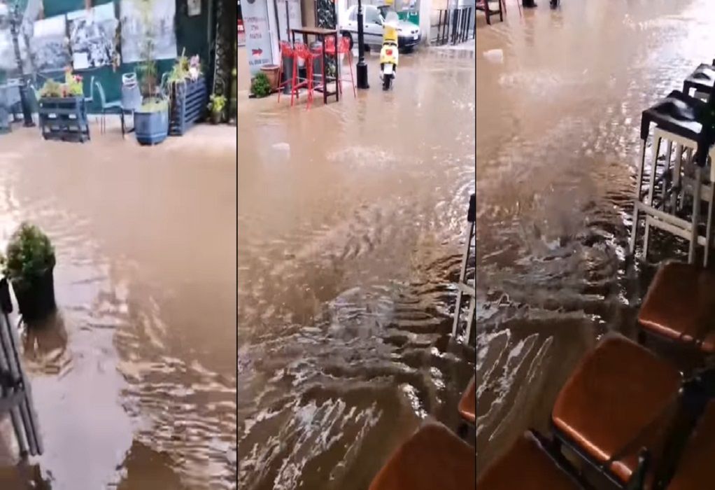 Διδυμότειχο: Πλημμύρισε από ξαφνική μπόρα ο κεντρικός πεζόδρομος της Βενιζέλου (VIDEO)