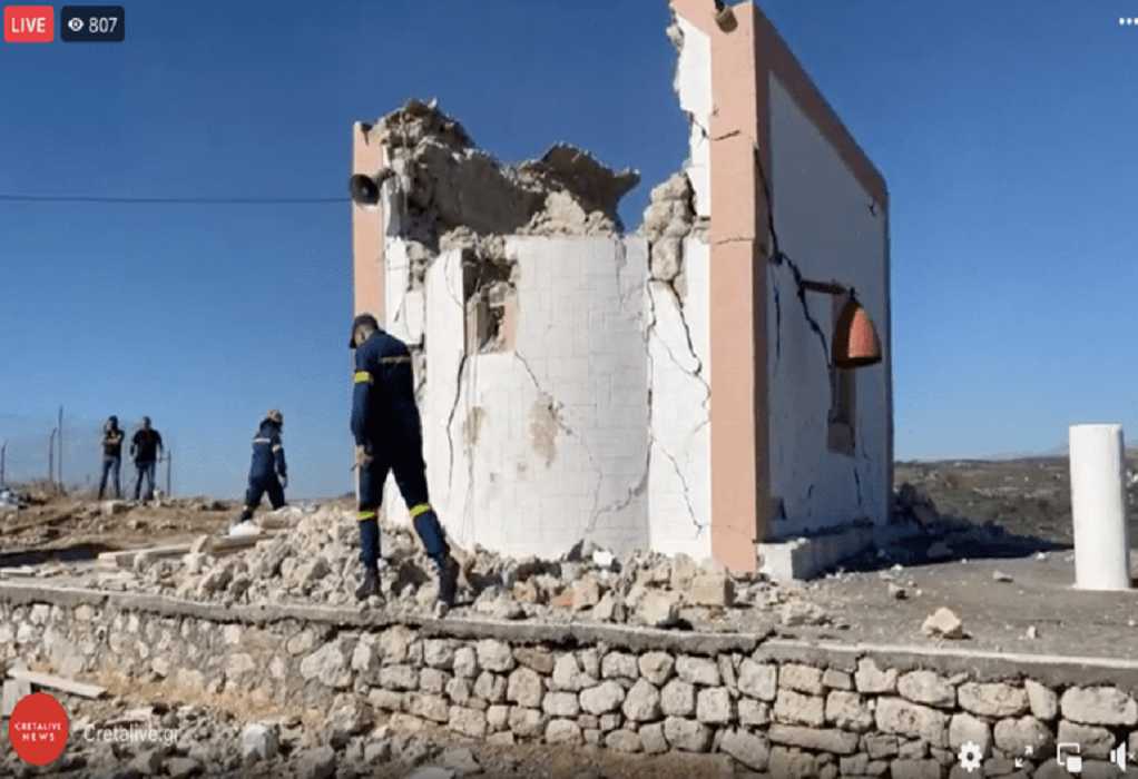 Ισχυρός σεισμός στην Κρήτη: Έπεσαν δύο εκκλησίες – Εγκλωβισμένοι σε Αρκαλοχώρι και Πατσίδερο (ΦΩΤΟ-VIDEO)