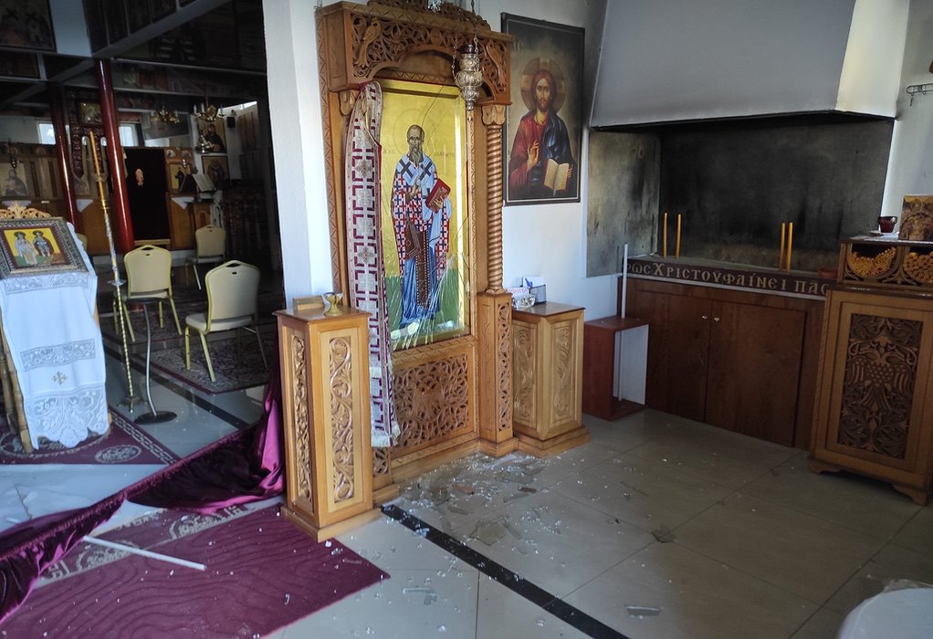 Μενεμένη: Στόχος βανδάλων ο ιερός ναός Αγ. Πολύκαρπου (ΦΩΤΟ)