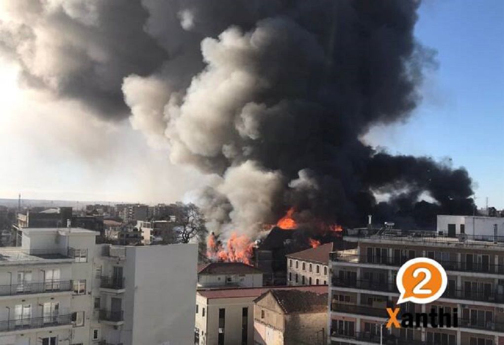 Υπό πλήρη έλεγχο η πυρκαγιά στο κέντρο της Ξάνθης (VIDEO)