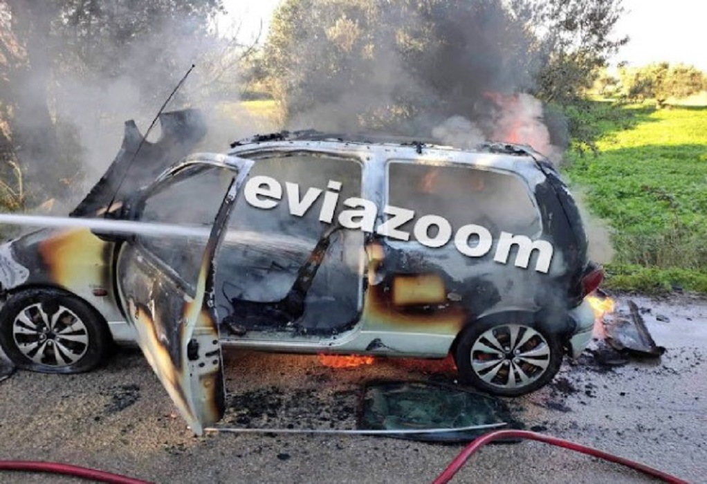 Χαλκίδα: Αυτοκίνητο εν κινήσει τυλίχτηκε στις φλόγες (ΦΩΤΟ)