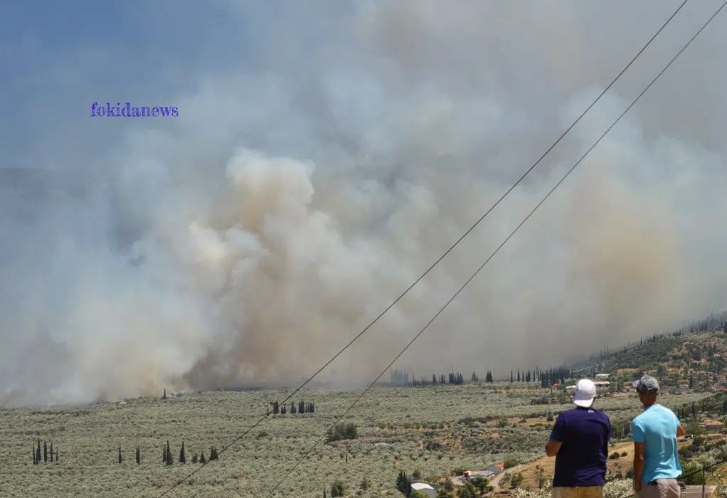 Ανεξέλεγκτη η φωτιά στη Φωκίδα-Mάχη με τις αναζωπυρώσεις και μήνυμα του 112 στην Ηλεία (VIDEO)