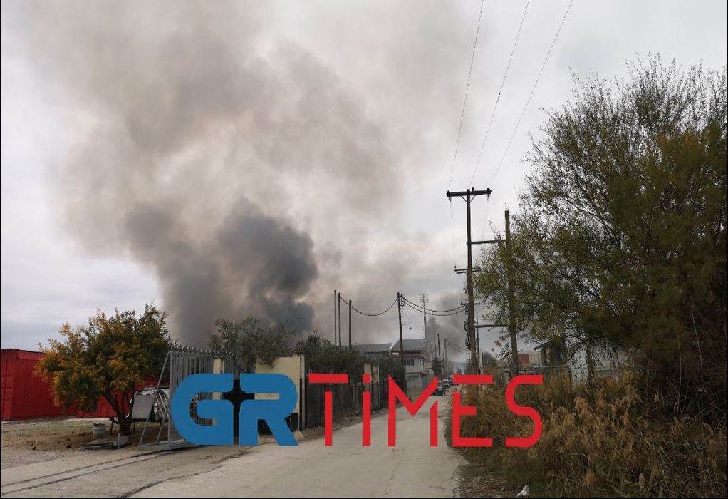 Θεσσαλονίκη: Φωτιά σε μεταφορική εταιρεία στο Καλοχώρι (ΦΩΤΟ-VIDEO)