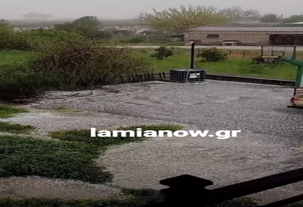 Λαμία: Σφοδρή χαλαζόπτωση στην Ηράκλεια (ΦΩΤΟ-VIDEO)