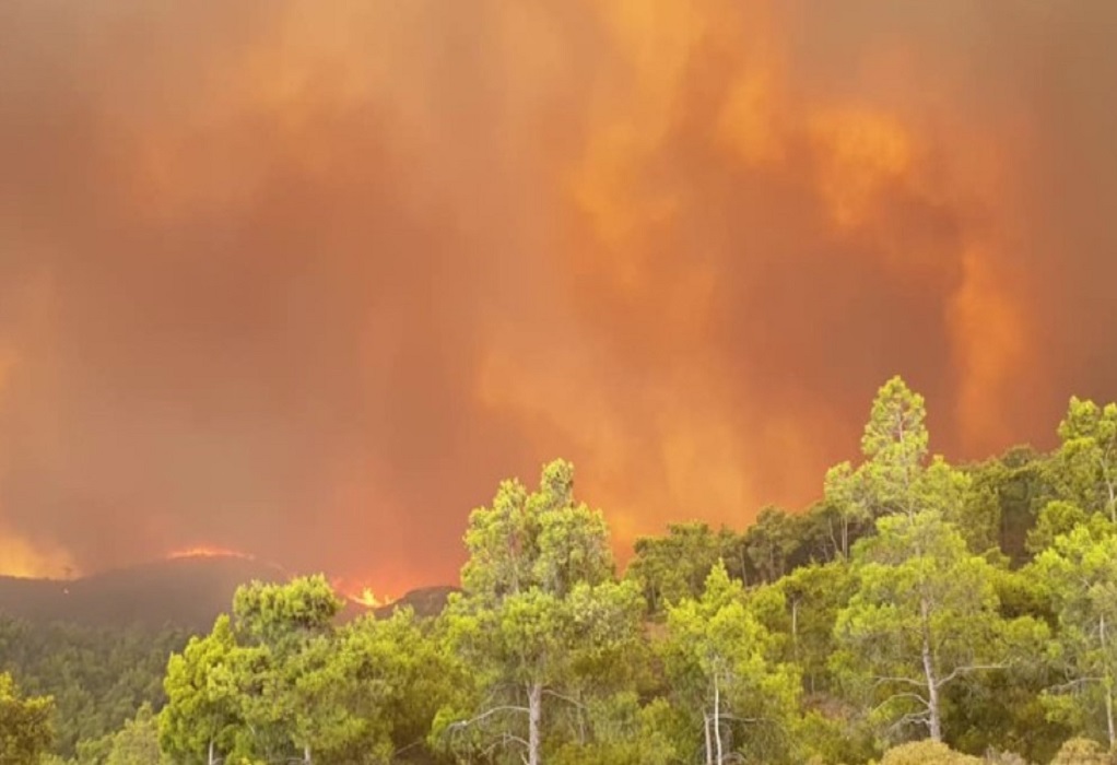 Ρόδος: Συνεχίζεται η μάχη με τις φλόγες – Μεγάλες προσπάθειες να διασωθεί ο οικισμός Ασκληπιείο