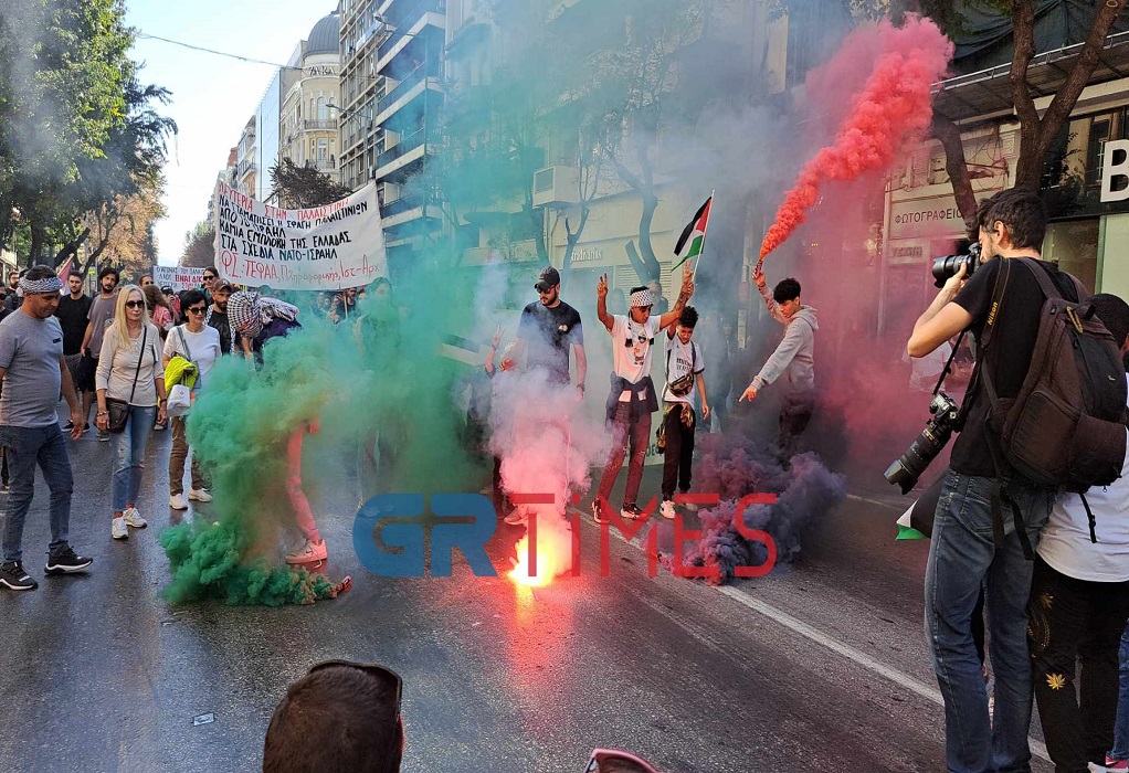 Θεσσαλονίκη: Πορεία αλληλεγγύης στον Παλαιστινιακό λαό-«Λευτεριά στην Παλαιστίνη» (ΦΩΤΟ-VIDEO)